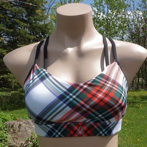 Reebok Hero Strappy Plaid Padded Bra